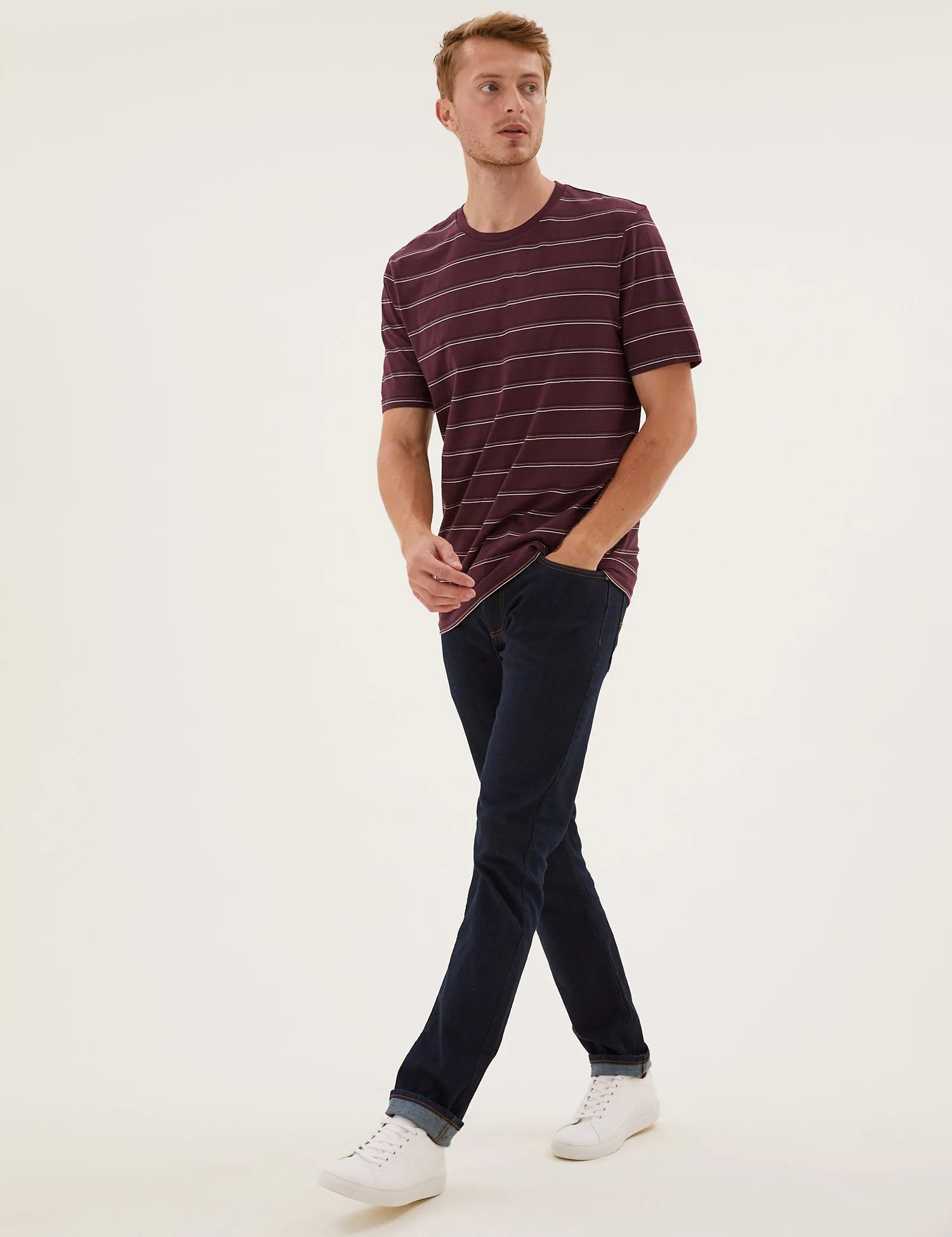 2 Pack Pure Cotton Striped T-Shirts