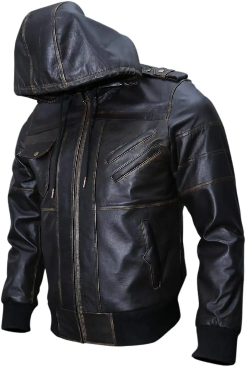Black Casual Real Leather Jacket for Mens | Genuine Lambskin Motorcycle Biker Jackets