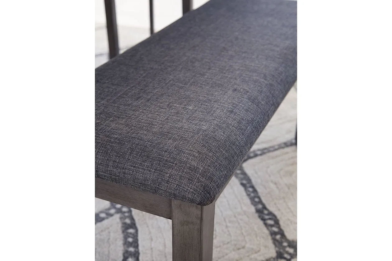 Bridson Gray Dining Table and Chairs with Bench (Set of 6)