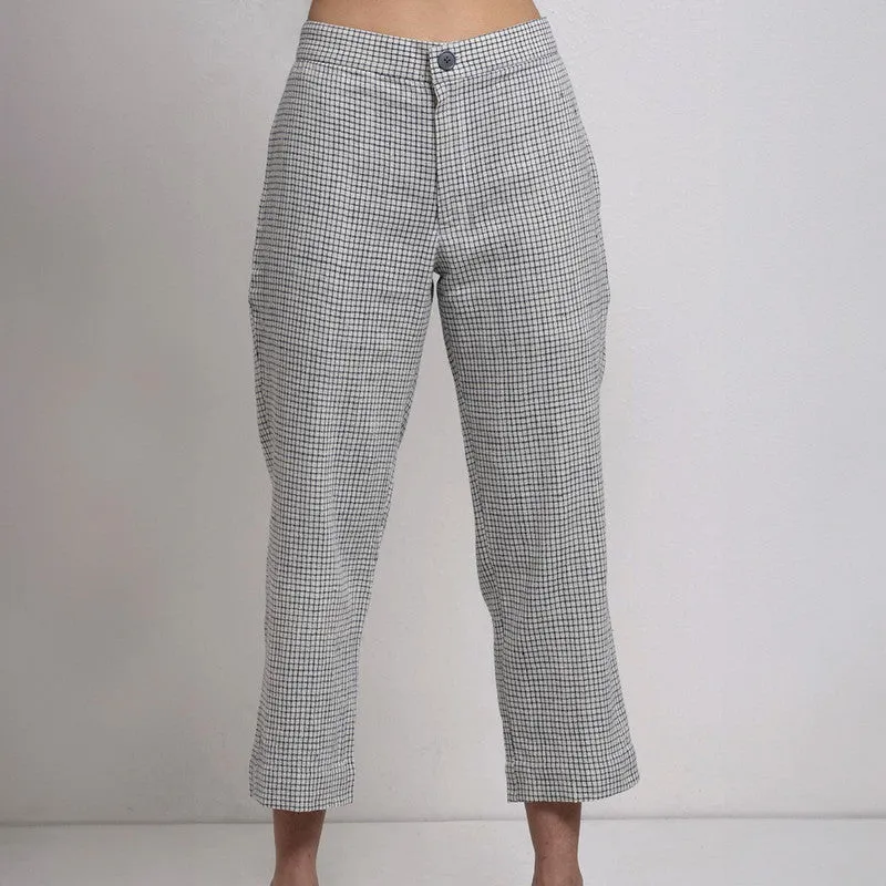 Cotton Trouser For Women | Regular Fit | Full Length | Off White