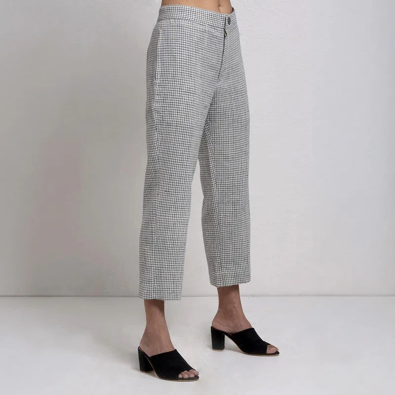 Cotton Trouser For Women | Regular Fit | Full Length | Off White