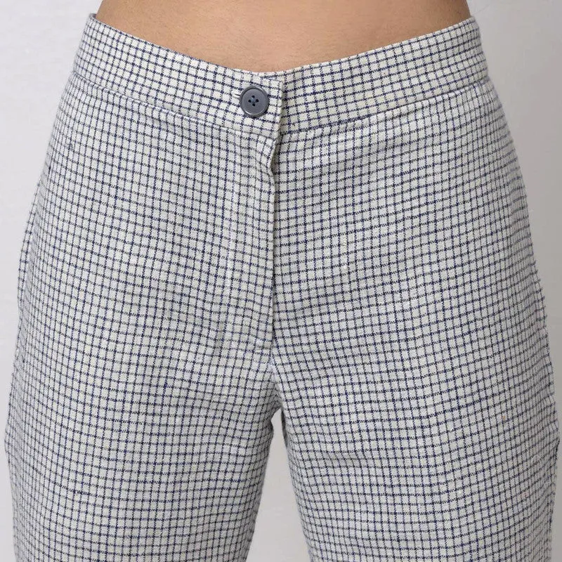 Cotton Trouser For Women | Regular Fit | Full Length | Off White