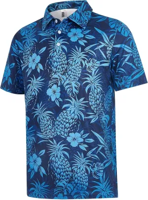 ELETOP Men's Golf Polo Shirts Short Sleeve Moisture Wicking Hawaiian Tropical Polos Performance Golf Shirts for Men Dry Fit