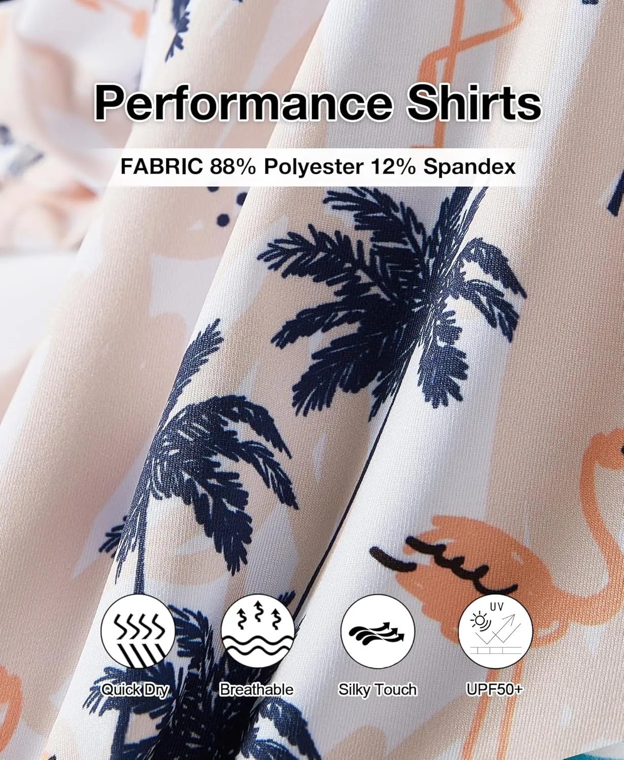 ELETOP Men's Golf Polo Shirts Short Sleeve Moisture Wicking Hawaiian Tropical Polos Performance Golf Shirts for Men Dry Fit