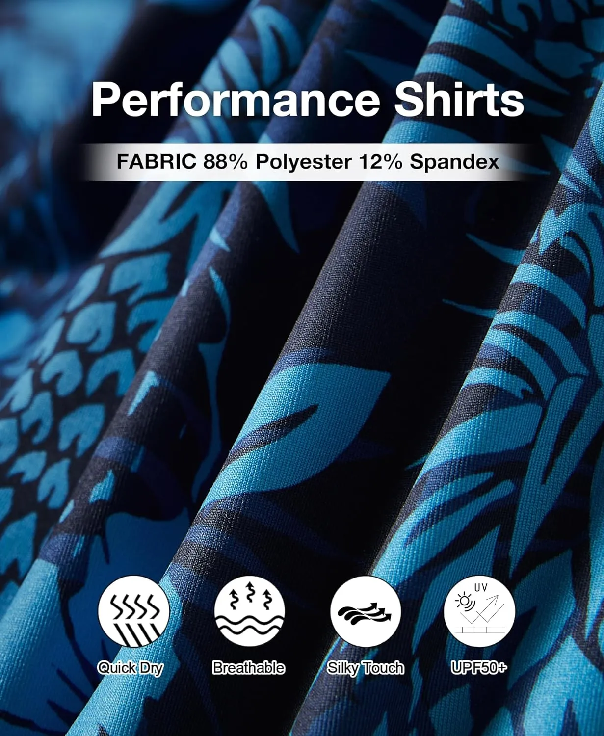ELETOP Men's Golf Polo Shirts Short Sleeve Moisture Wicking Hawaiian Tropical Polos Performance Golf Shirts for Men Dry Fit
