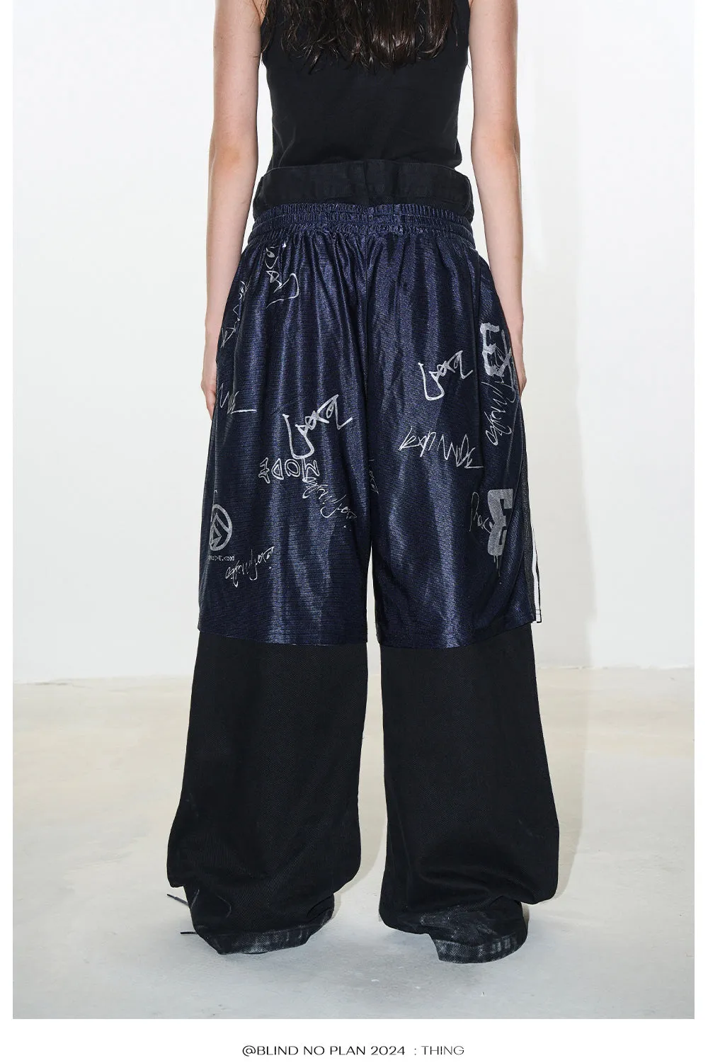 Faux two-piece sports pants