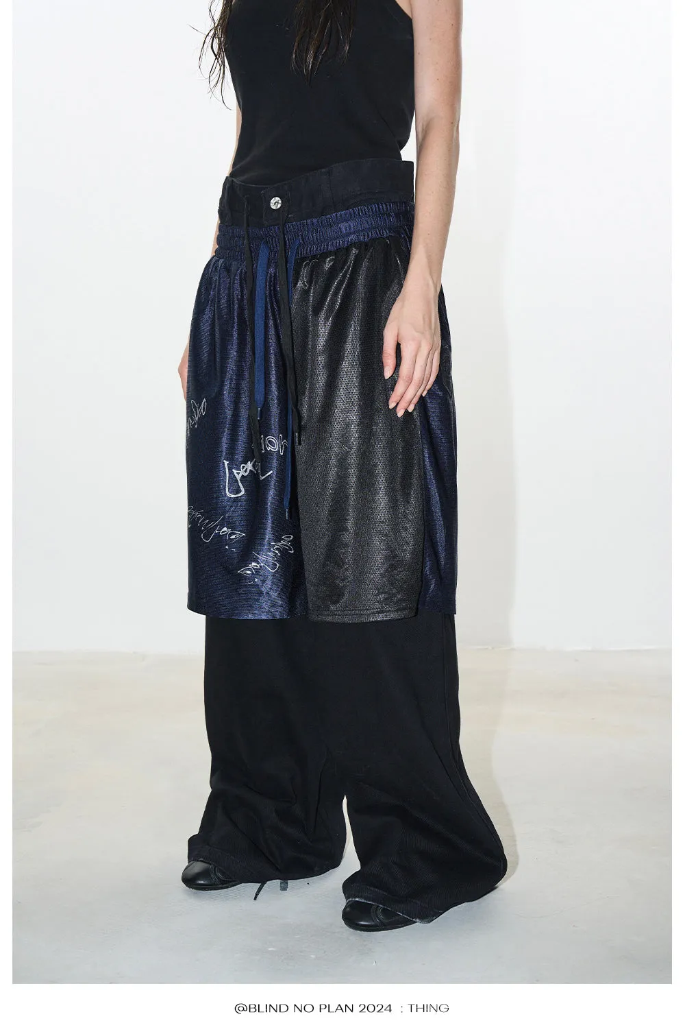 Faux two-piece sports pants