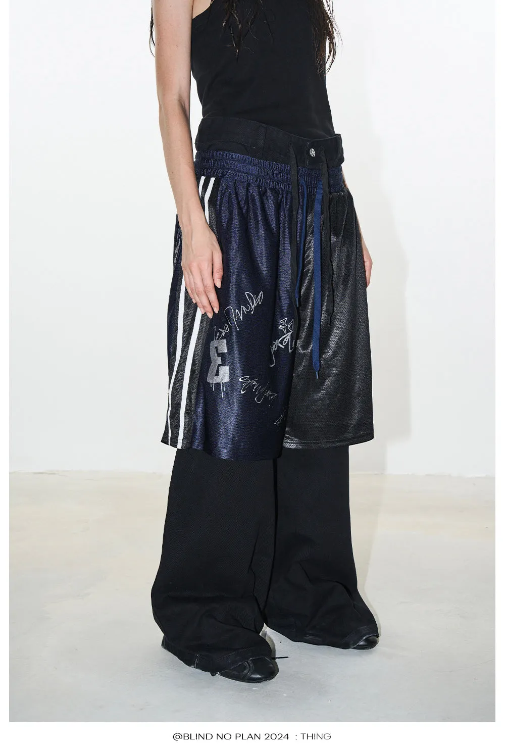 Faux two-piece sports pants