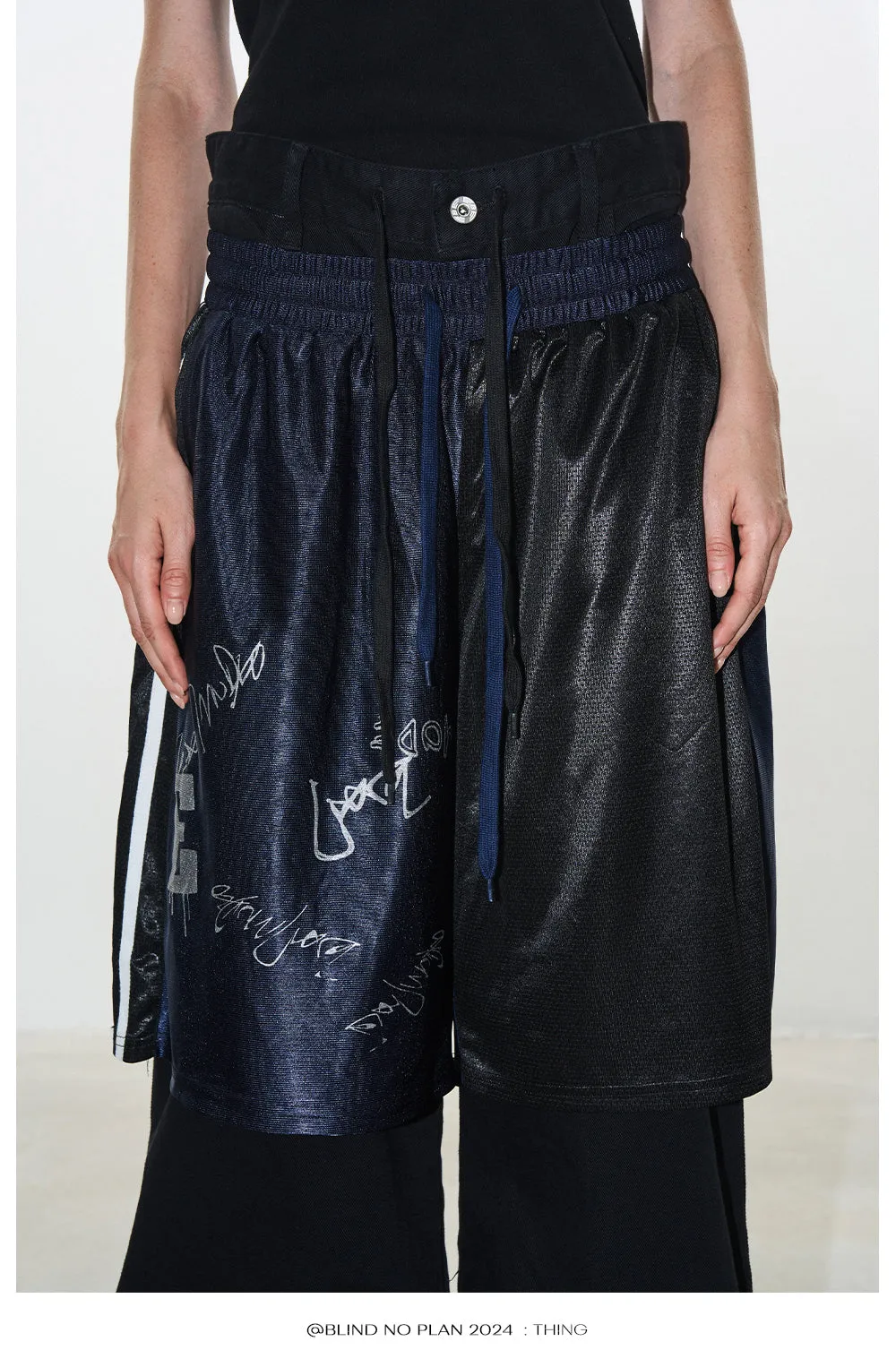 Faux two-piece sports pants