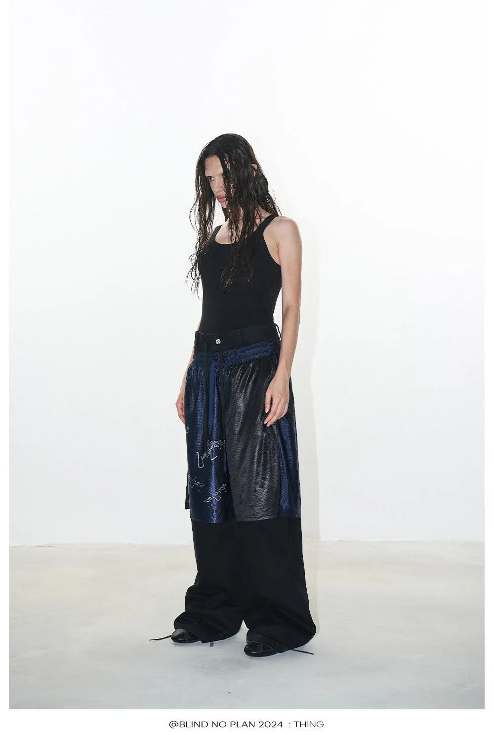 Faux two-piece sports pants