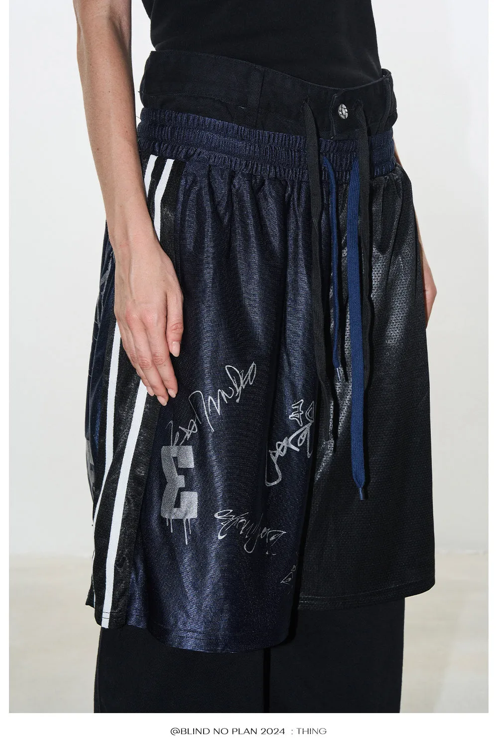 Faux two-piece sports pants