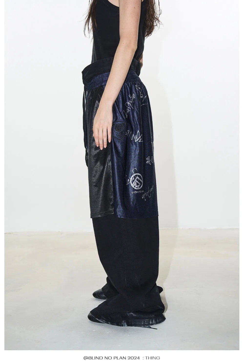 Faux two-piece sports pants