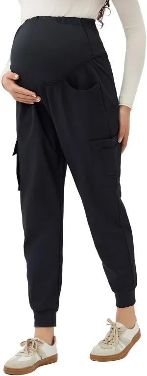 GoodtoU Maternity Scrub Pants for Women Workwear Pregnancy Joggers Pants with 6 Pockets