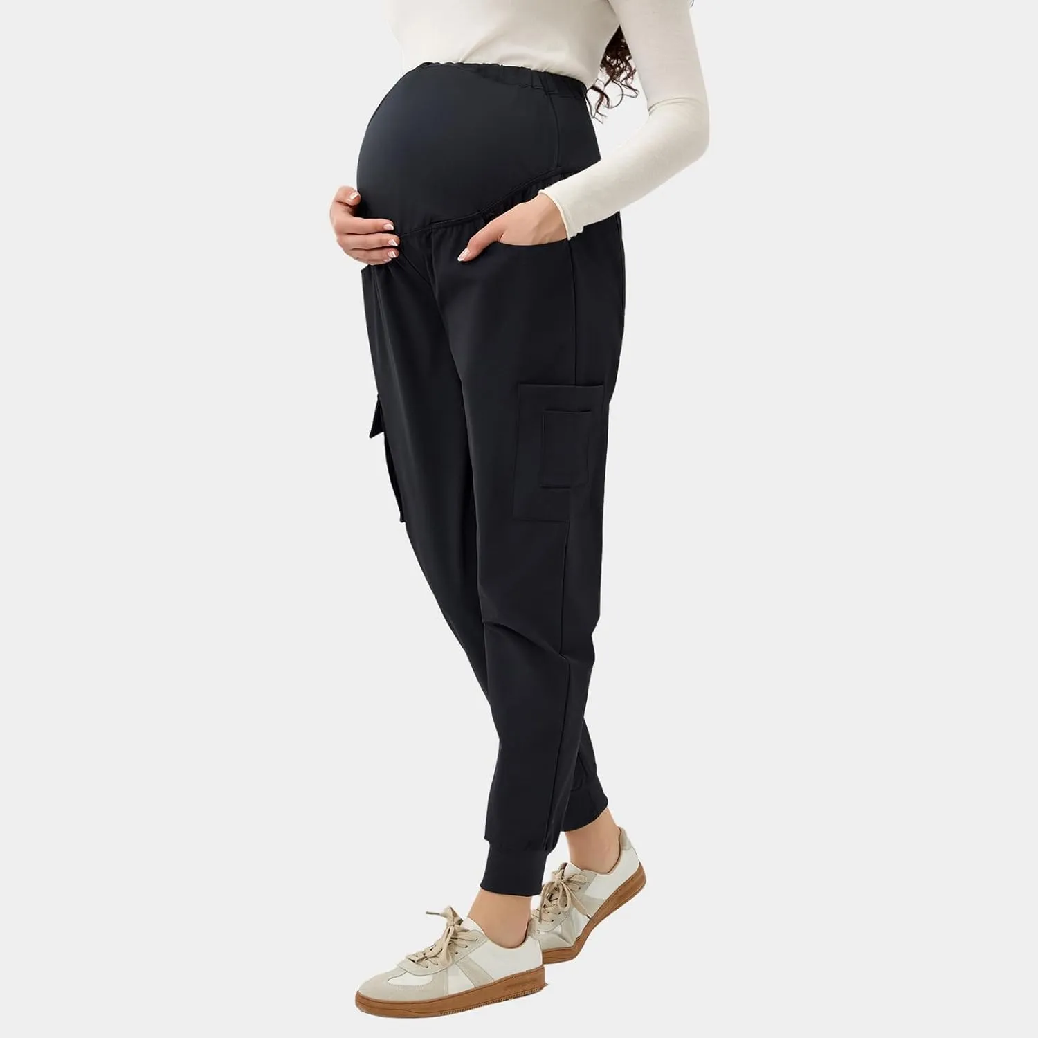 GoodtoU Maternity Scrub Pants for Women Workwear Pregnancy Joggers Pants with 6 Pockets