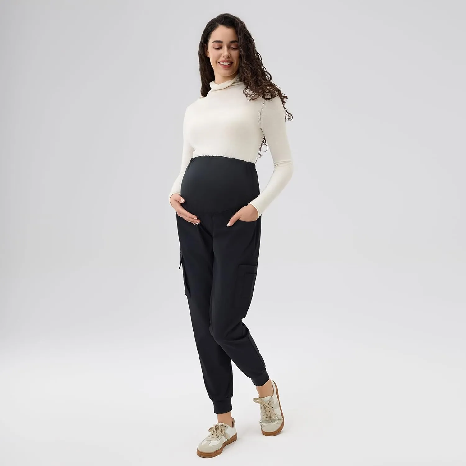 GoodtoU Maternity Scrub Pants for Women Workwear Pregnancy Joggers Pants with 6 Pockets