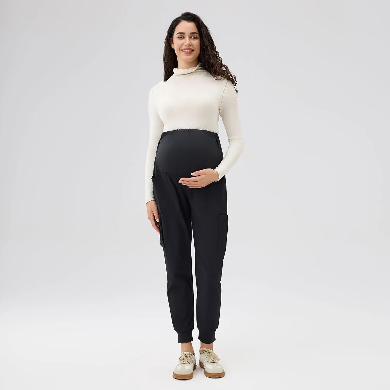 GoodtoU Maternity Scrub Pants for Women Workwear Pregnancy Joggers Pants with 6 Pockets