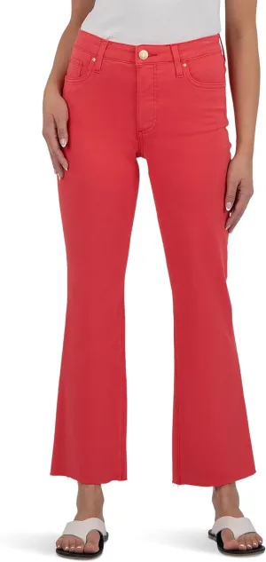 KUT from the Kloth Kelsey High-Rise Fab AB Ankle Flare with Raw Hem