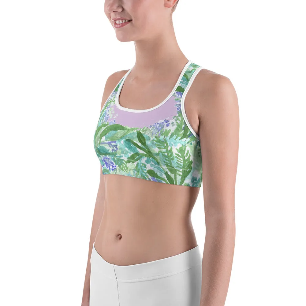 Lavender Sports Bra, Pink Violet French Lavender Women's Fitness Bra-Made in USA (US Size: XS-2XL)
