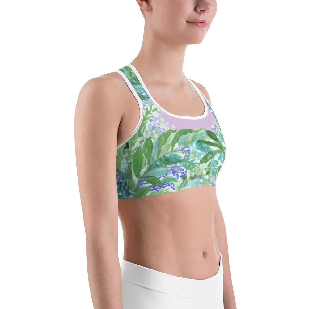 Lavender Sports Bra, Pink Violet French Lavender Women's Fitness Bra-Made in USA (US Size: XS-2XL)