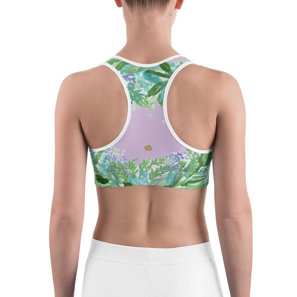 Lavender Sports Bra, Pink Violet French Lavender Women's Fitness Bra-Made in USA (US Size: XS-2XL)