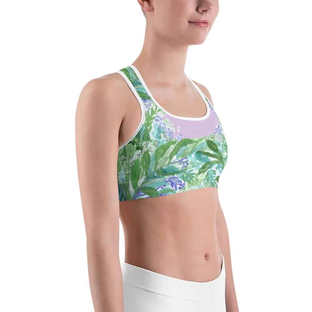 Lavender Sports Bra, Pink Violet French Lavender Women's Fitness Bra-Made in USA (US Size: XS-2XL)