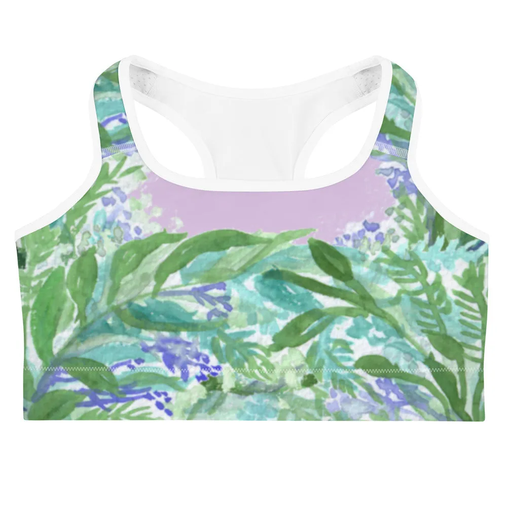 Lavender Sports Bra, Pink Violet French Lavender Women's Fitness Bra-Made in USA (US Size: XS-2XL)