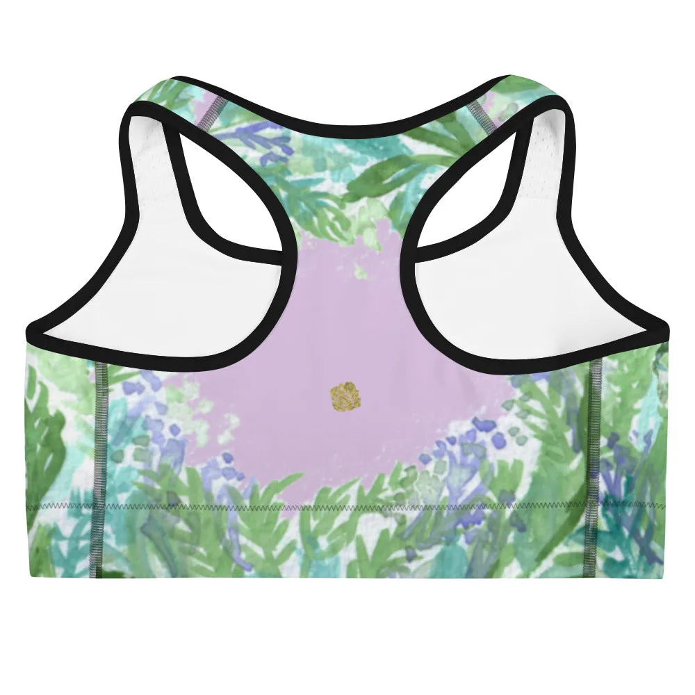 Lavender Sports Bra, Pink Violet French Lavender Women's Fitness Bra-Made in USA (US Size: XS-2XL)