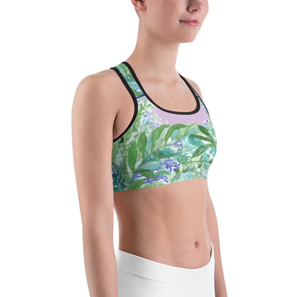 Lavender Sports Bra, Pink Violet French Lavender Women's Fitness Bra-Made in USA (US Size: XS-2XL)