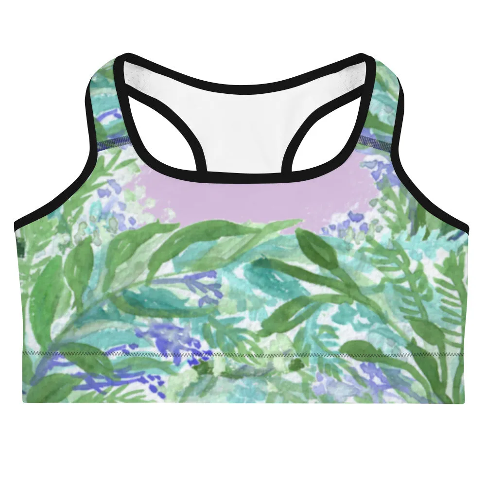 Lavender Sports Bra, Pink Violet French Lavender Women's Fitness Bra-Made in USA (US Size: XS-2XL)