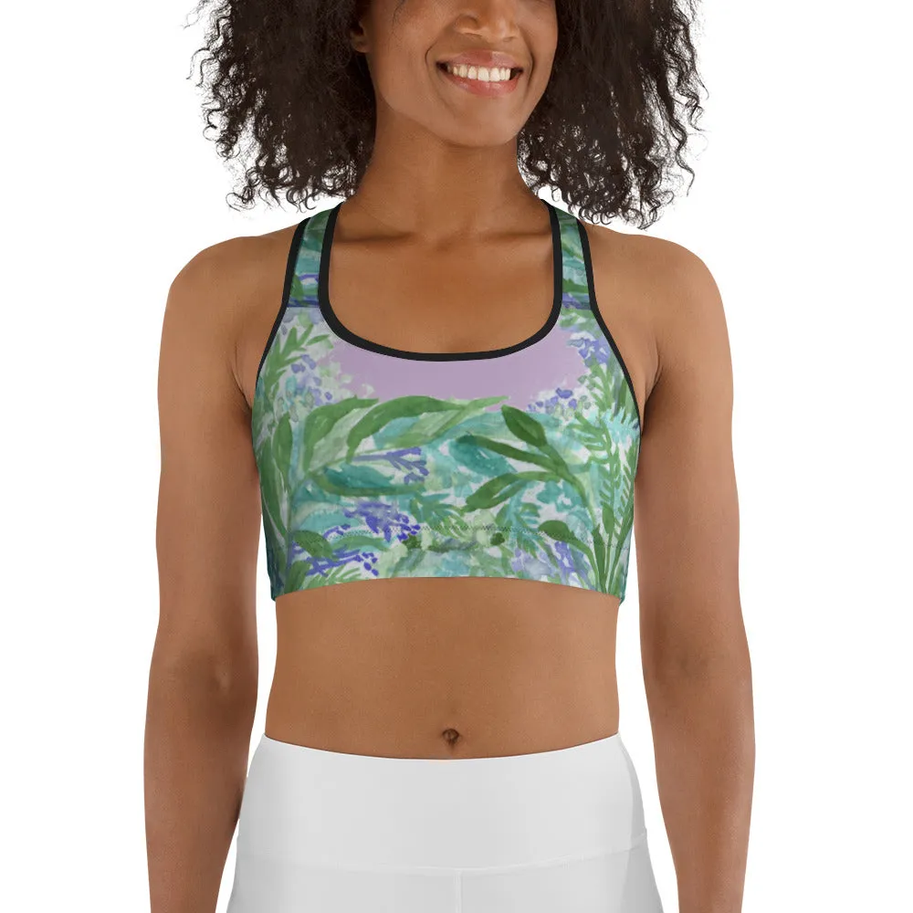 Lavender Sports Bra, Pink Violet French Lavender Women's Fitness Bra-Made in USA (US Size: XS-2XL)