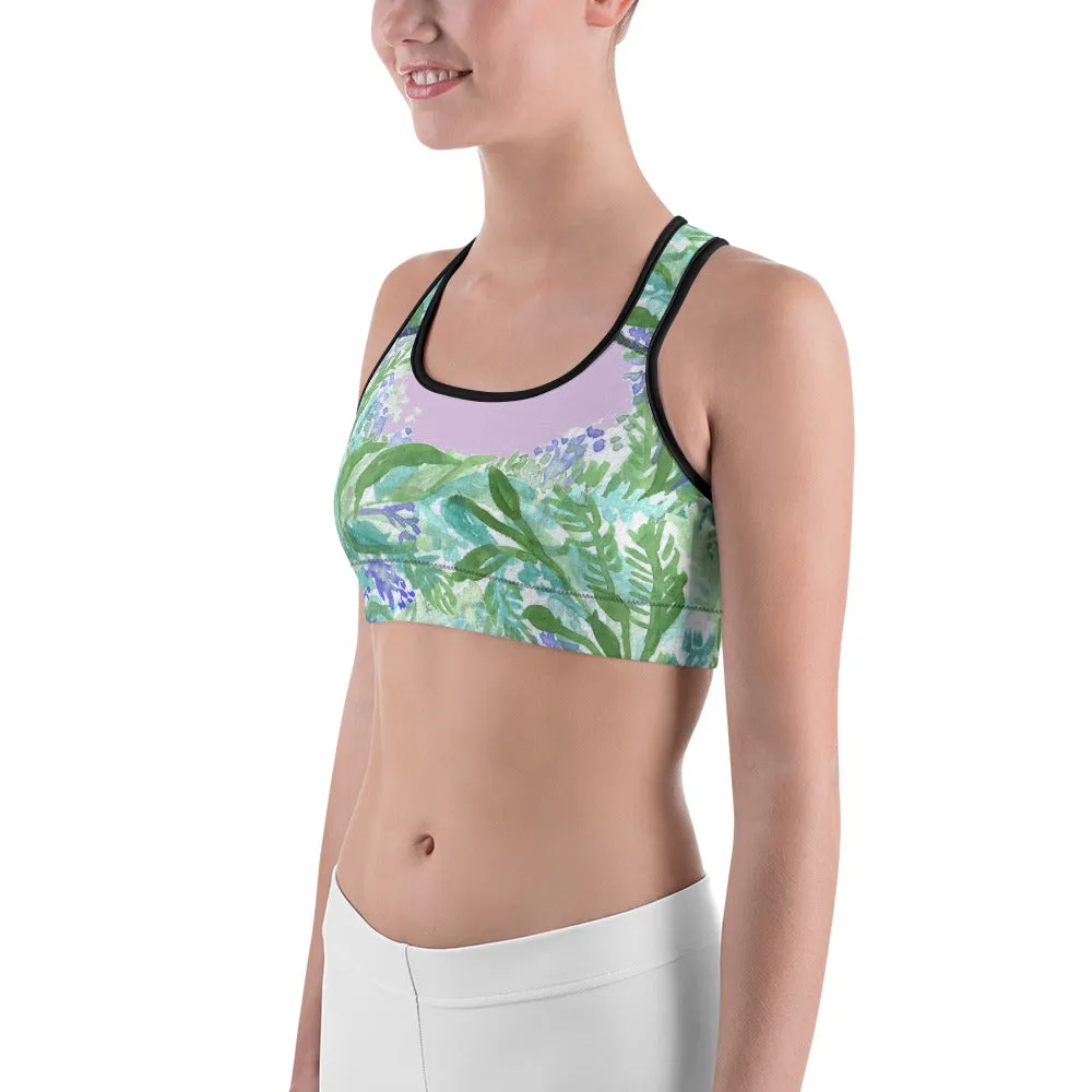 Lavender Sports Bra, Pink Violet French Lavender Women's Fitness Bra-Made in USA (US Size: XS-2XL)