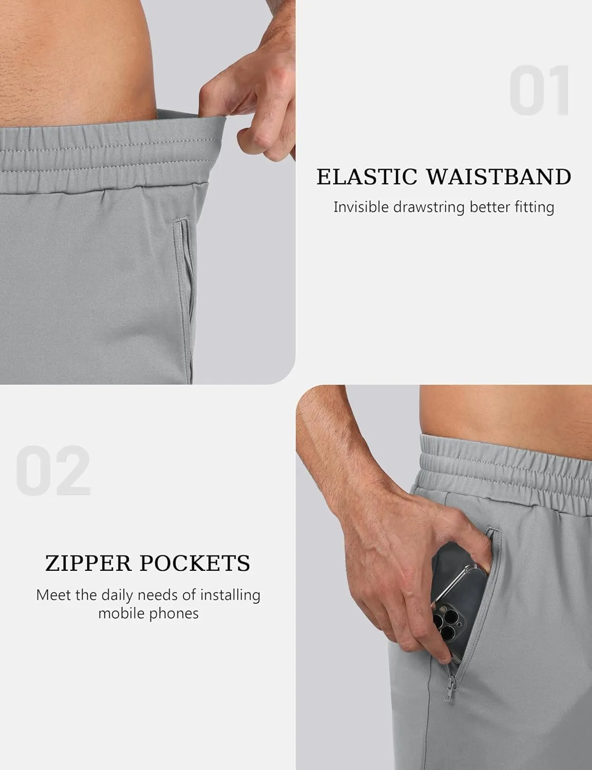 MAGCOMSEN Men's Winter Fleece Lined Sweatpants Running Warm Athletic Pants Sports Water Resistant Pants