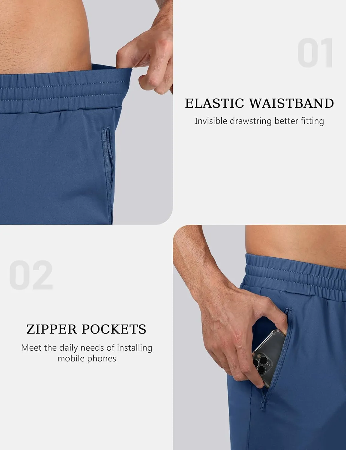 MAGCOMSEN Men's Winter Fleece Lined Sweatpants Running Warm Athletic Pants Sports Water Resistant Pants