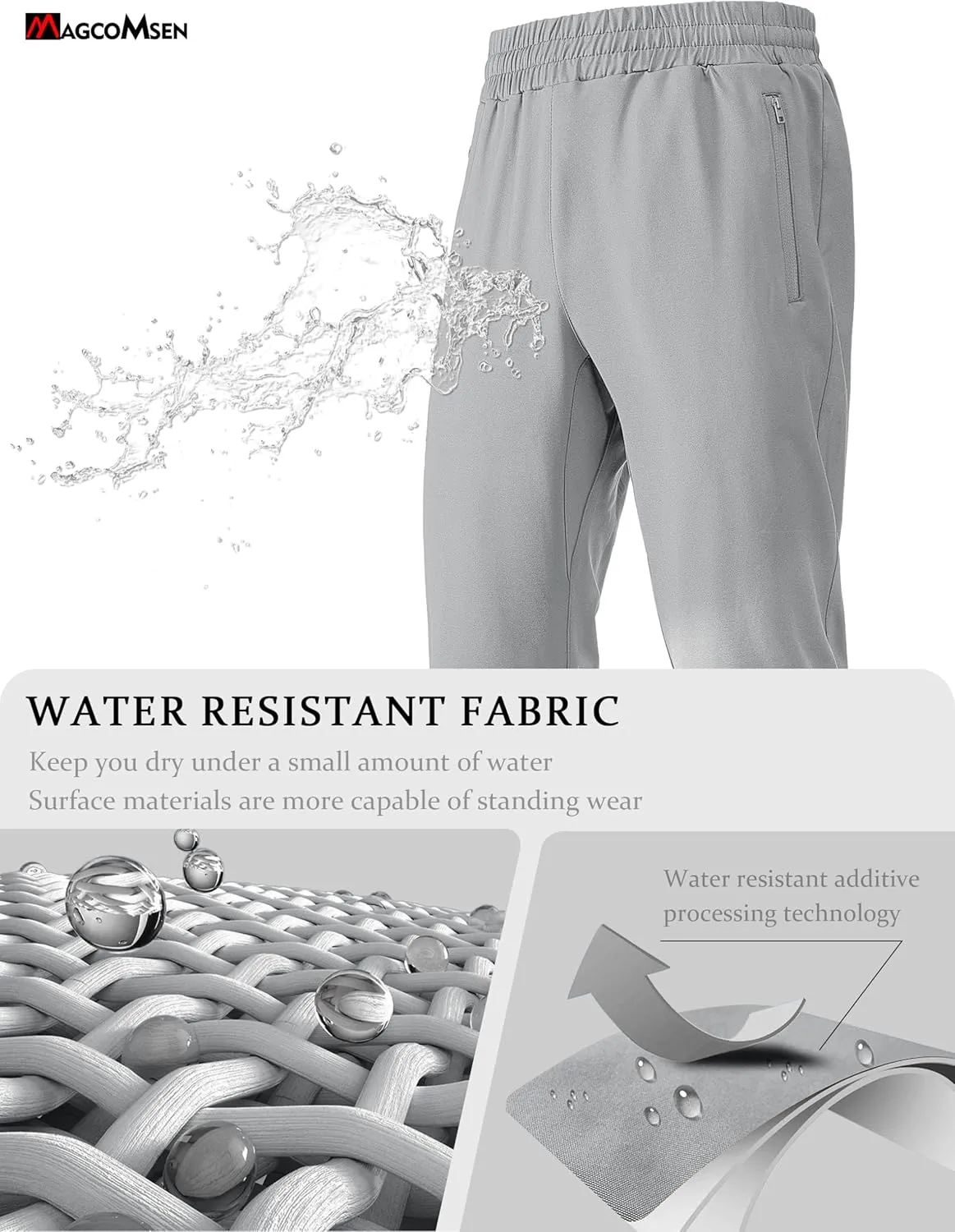 MAGCOMSEN Men's Winter Fleece Lined Sweatpants Running Warm Athletic Pants Sports Water Resistant Pants