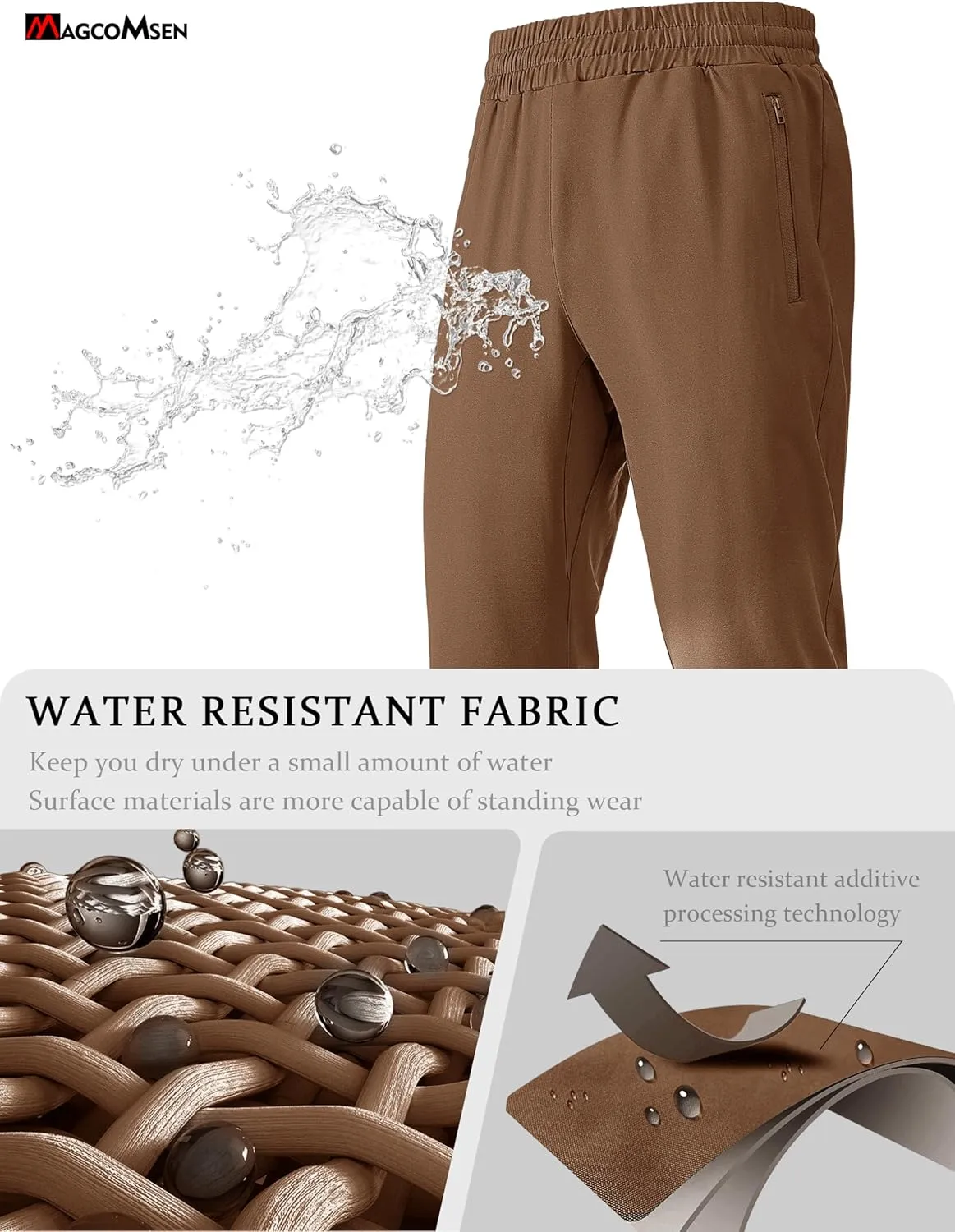 MAGCOMSEN Men's Winter Fleece Lined Sweatpants Running Warm Athletic Pants Sports Water Resistant Pants