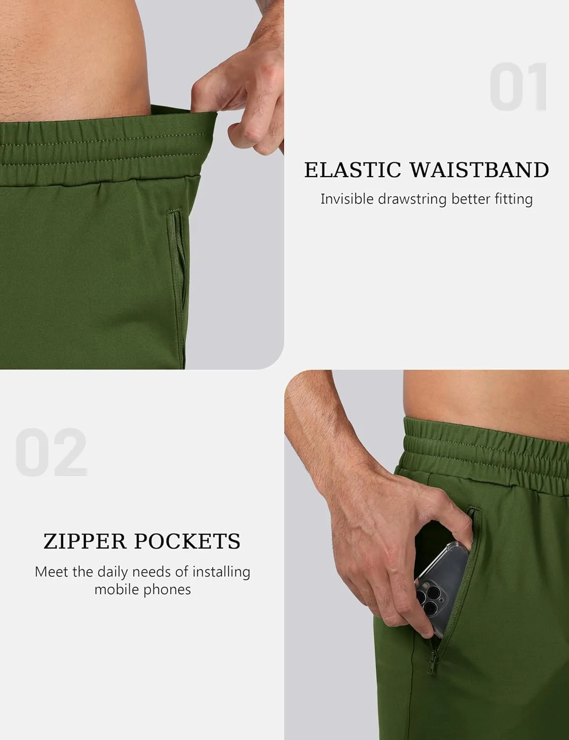 MAGCOMSEN Men's Winter Fleece Lined Sweatpants Running Warm Athletic Pants Sports Water Resistant Pants