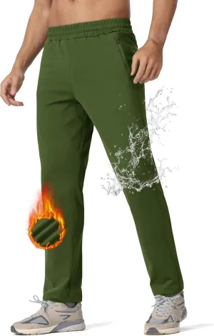 MAGCOMSEN Men's Winter Fleece Lined Sweatpants Running Warm Athletic Pants Sports Water Resistant Pants