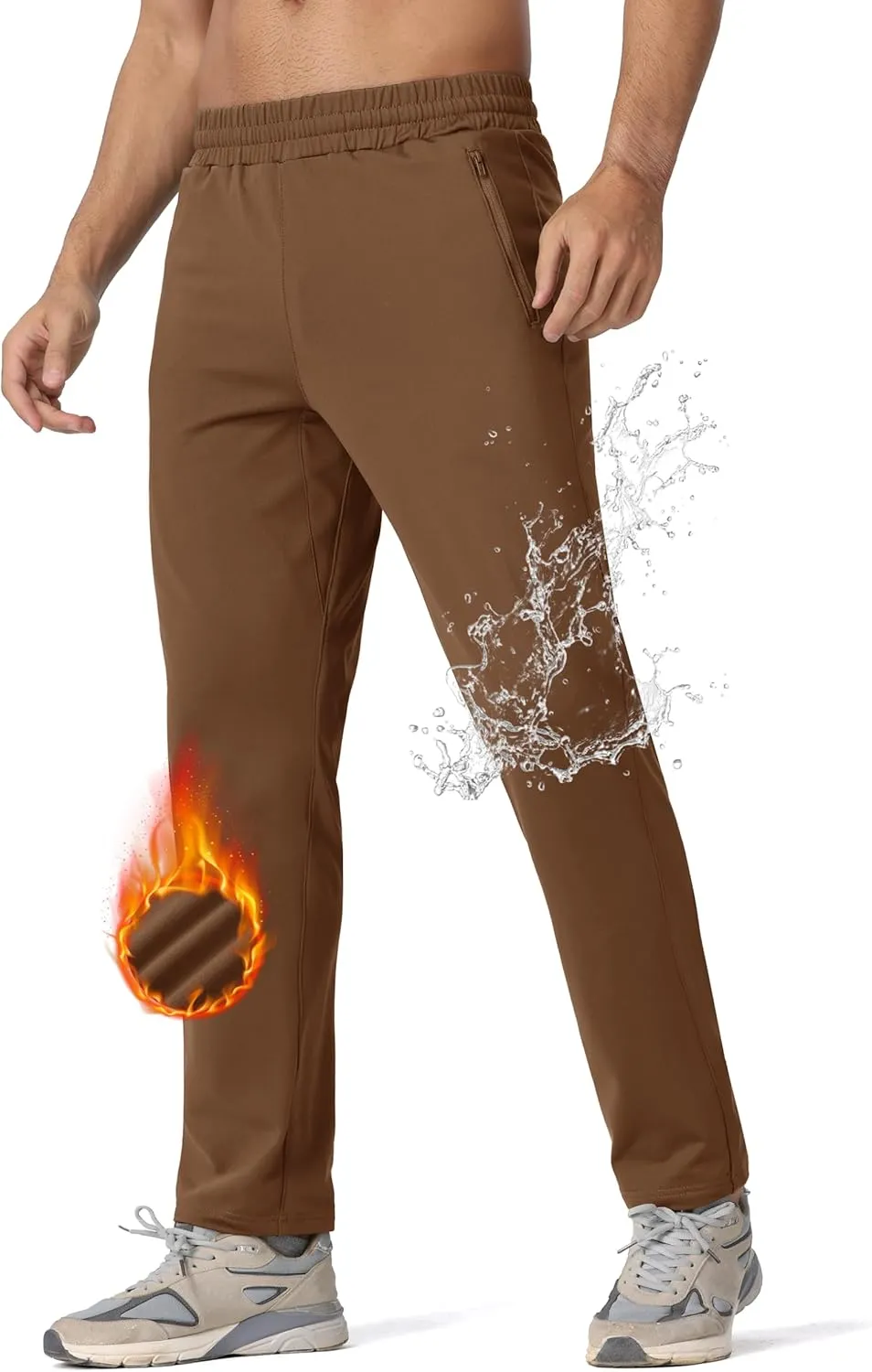 MAGCOMSEN Men's Winter Fleece Lined Sweatpants Running Warm Athletic Pants Sports Water Resistant Pants