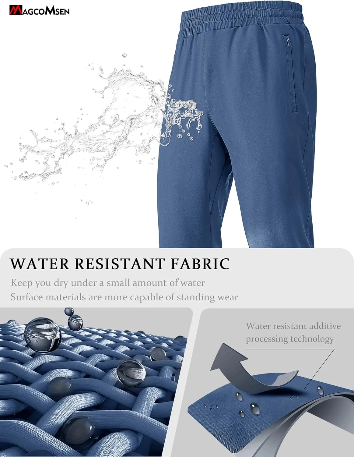 MAGCOMSEN Men's Winter Fleece Lined Sweatpants Running Warm Athletic Pants Sports Water Resistant Pants