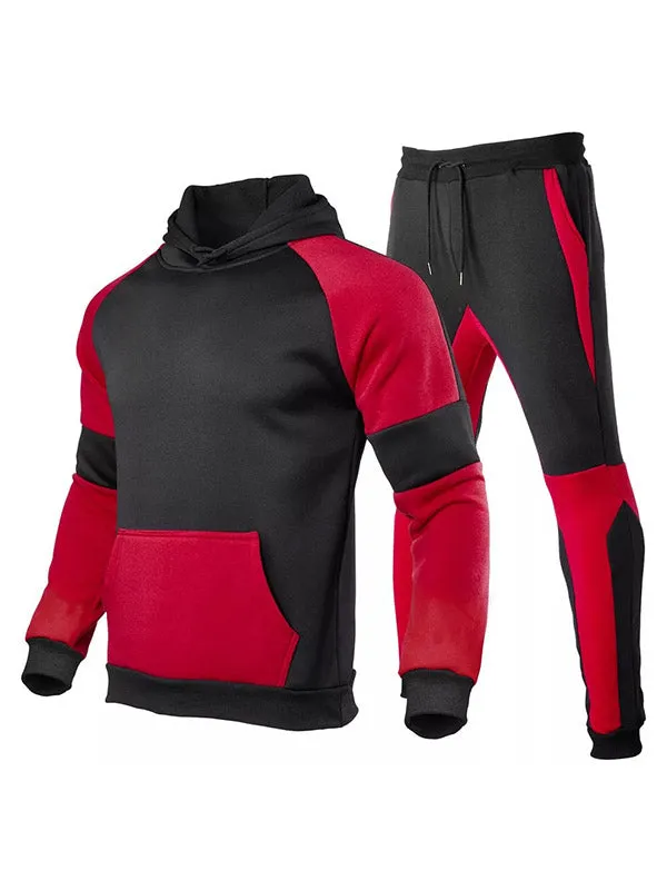 Men's Two-Tone Splice Tracksuit Set