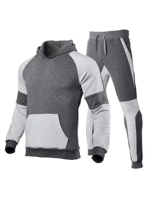Men's Two-Tone Splice Tracksuit Set