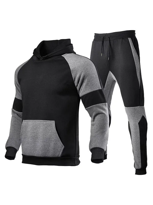 Men's Two-Tone Splice Tracksuit Set