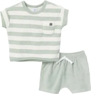 Modern Moments by Gerber Baby Boys' 2-Piece Knit Terry Shirt and Short