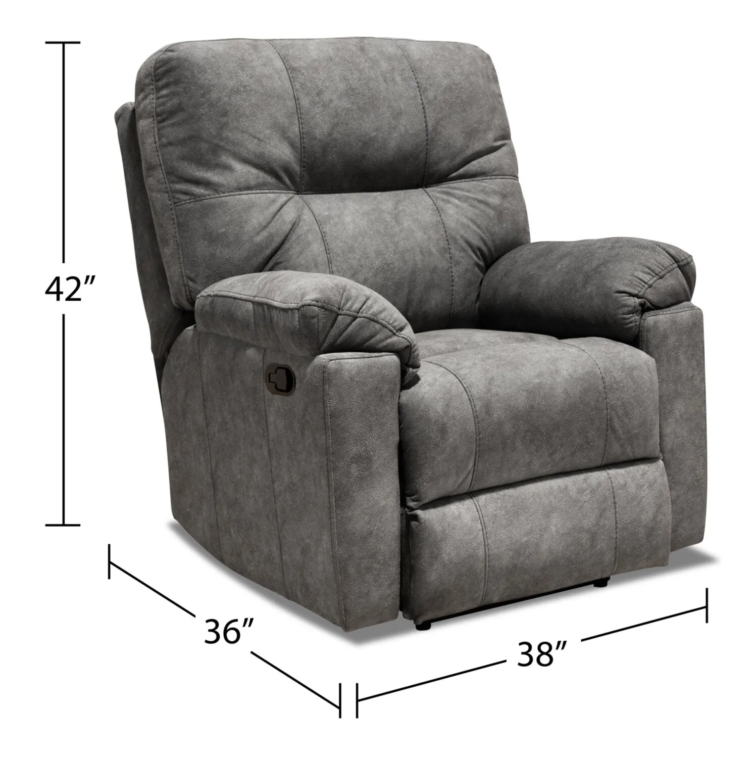 Muncey Polyester Recliner - Grey