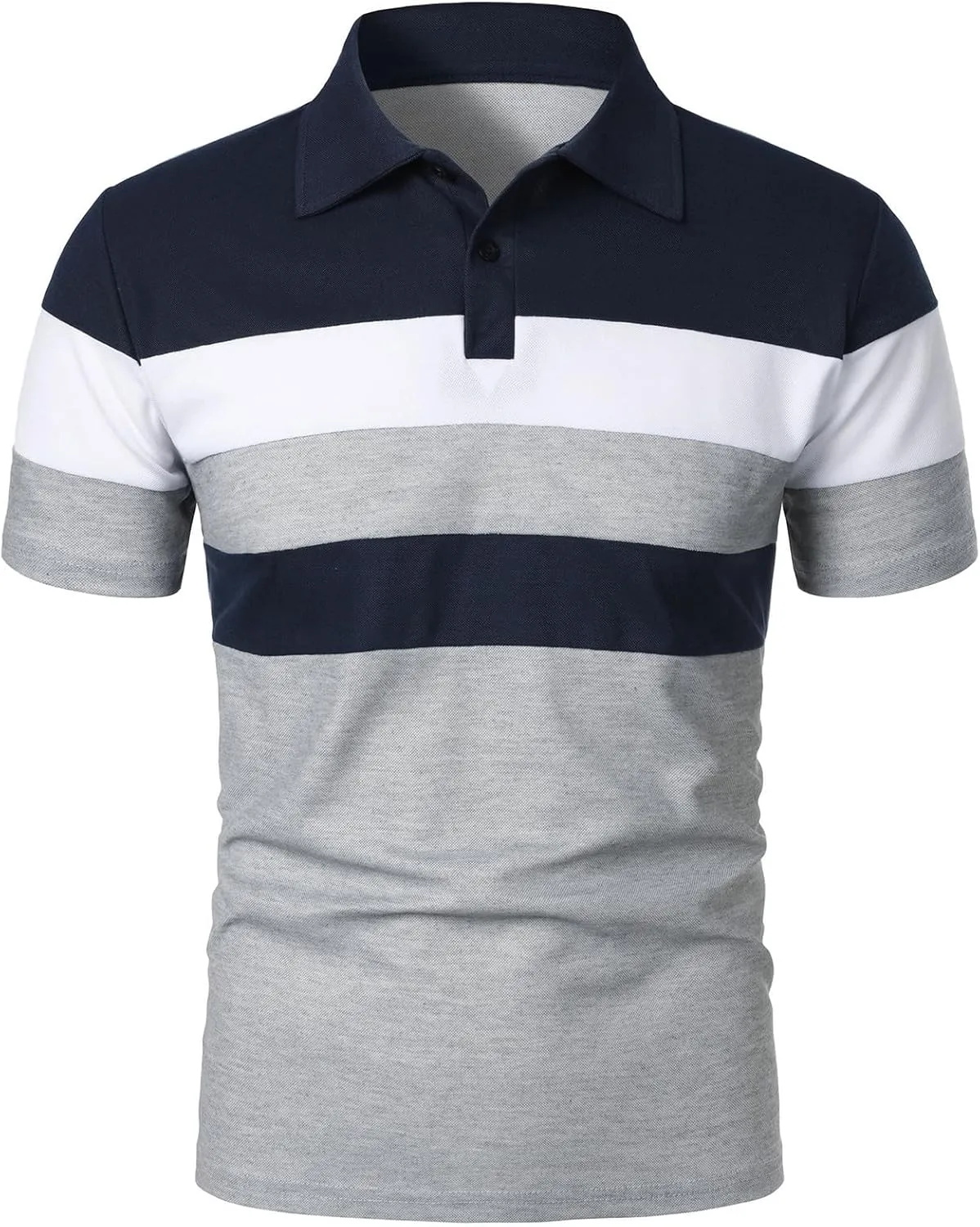 Oymyakon Men's Short Sleeve Polo Shirts Color Block Golf Shirts Summer Fashion Casual Lapel T Shirt