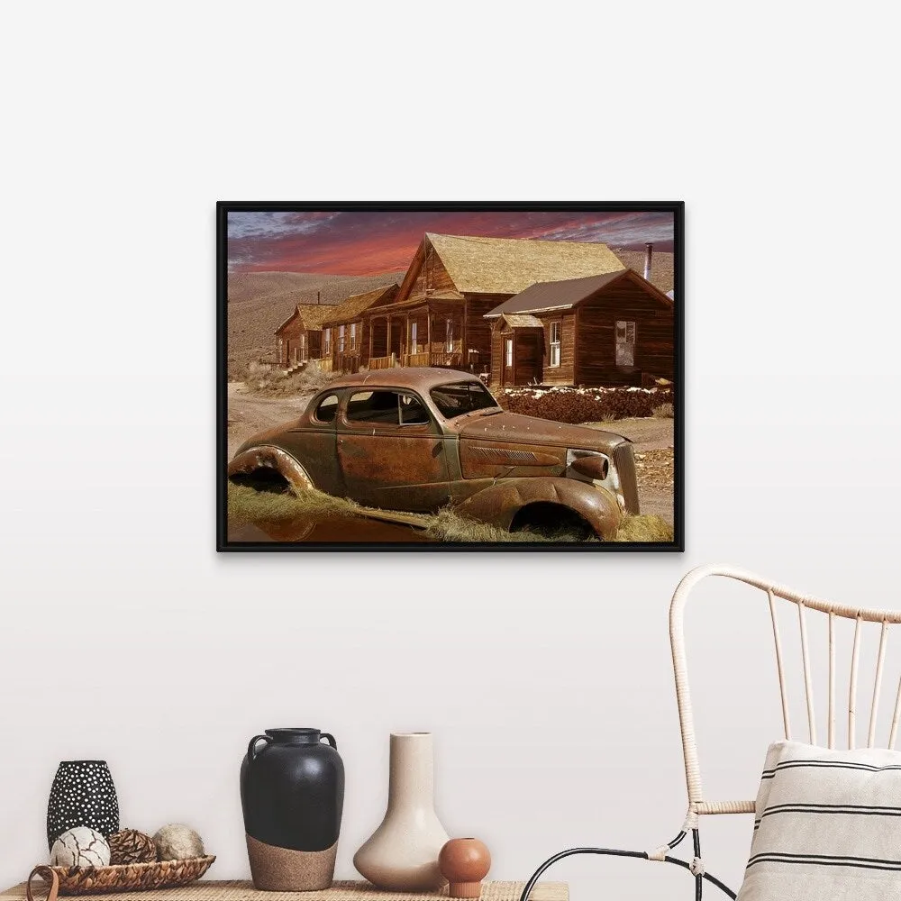 "Bodie Ghost Town" Black Float Frame Canvas Art