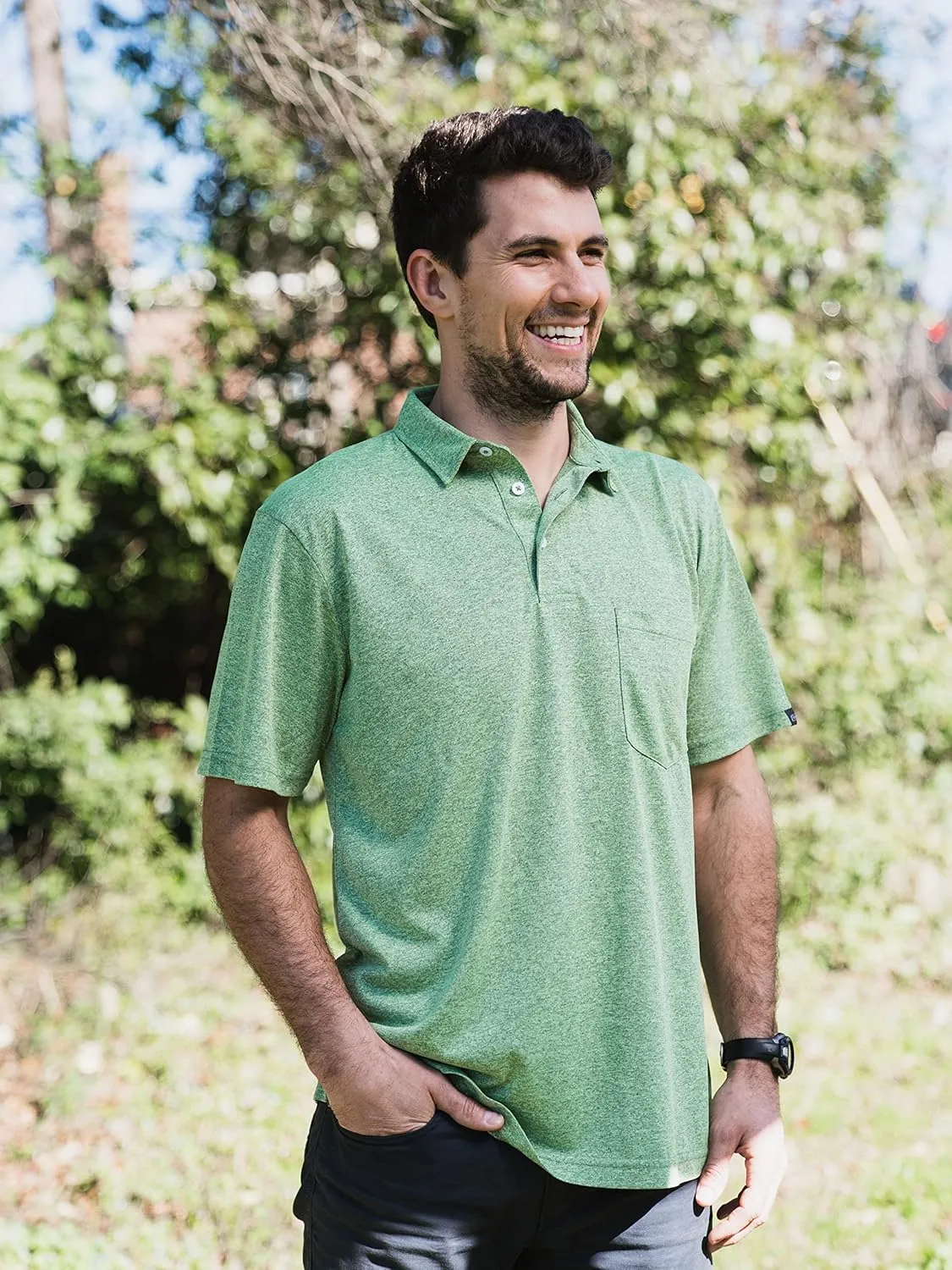 Recover Men's Recycled Polyester Polo Shirt  Moisture-Wicking, Lightweight & Breathable, Athletic Fit
