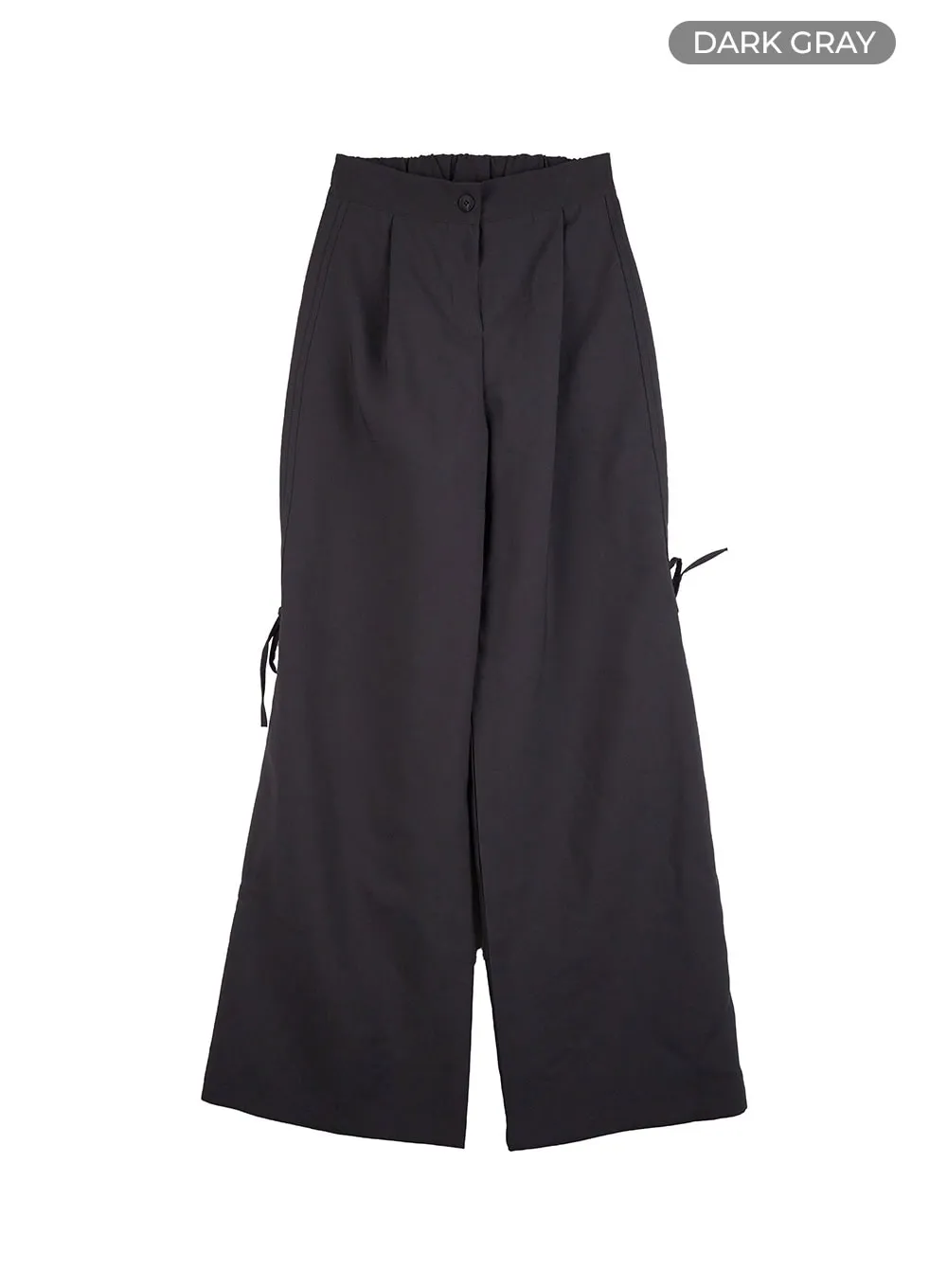 Ribbon Tie Wide Fit Polyester Pants IO409