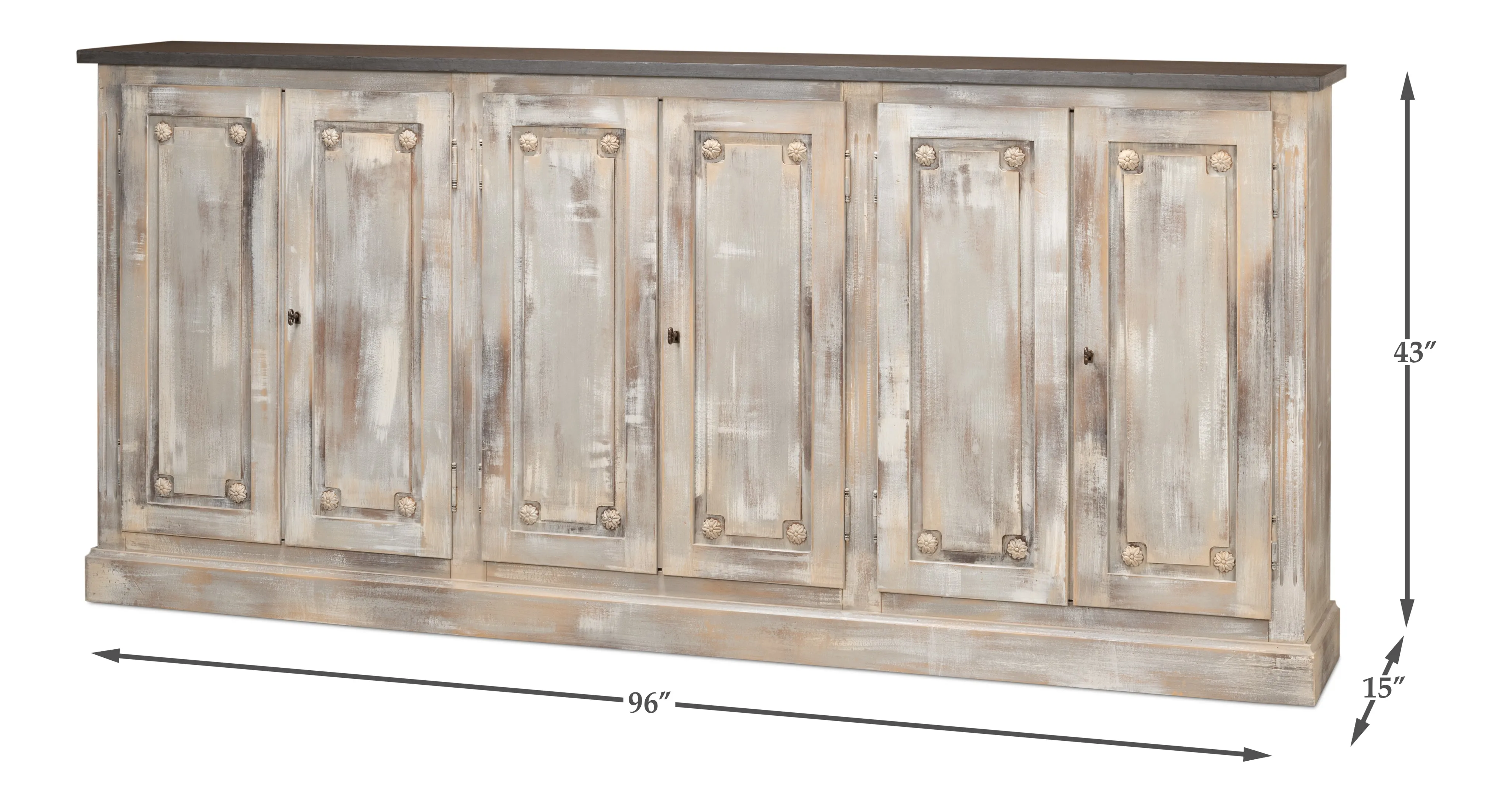 Sarreid - Bellagio Sideboard  96 Grey Oak - Grey - Traditional