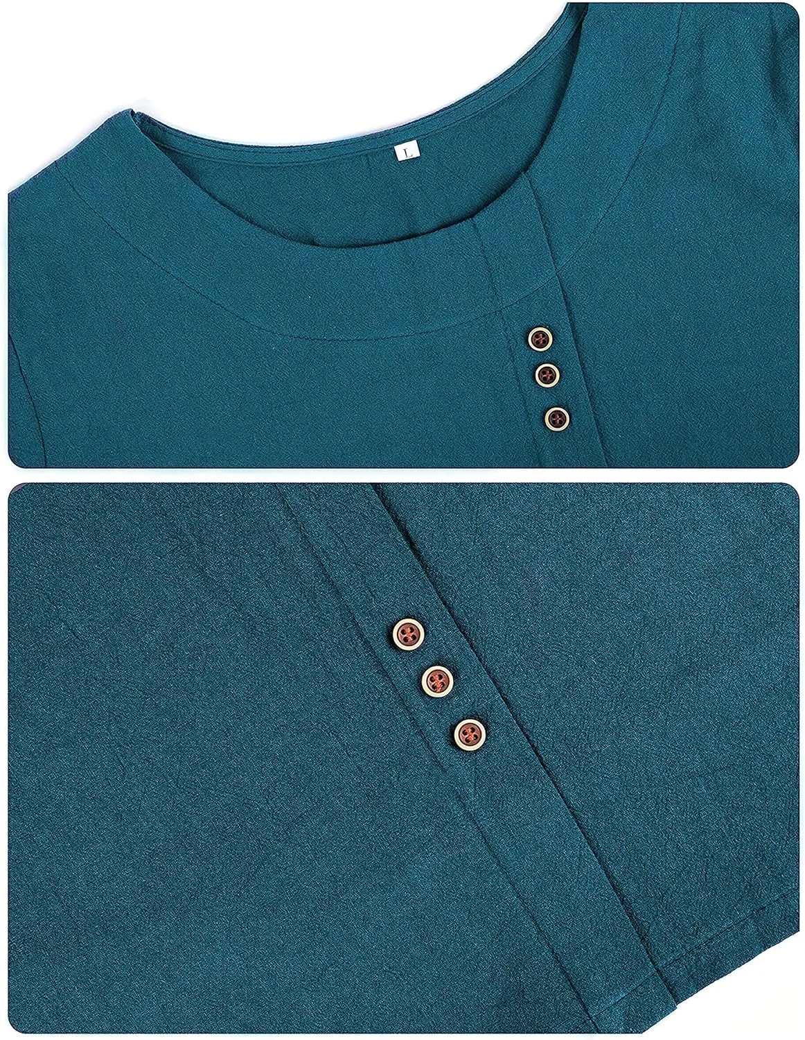 SCUSTY Oversized Crew Neck Linen Tops for Women Short Sleeve Cotton Blend Tee Shirts